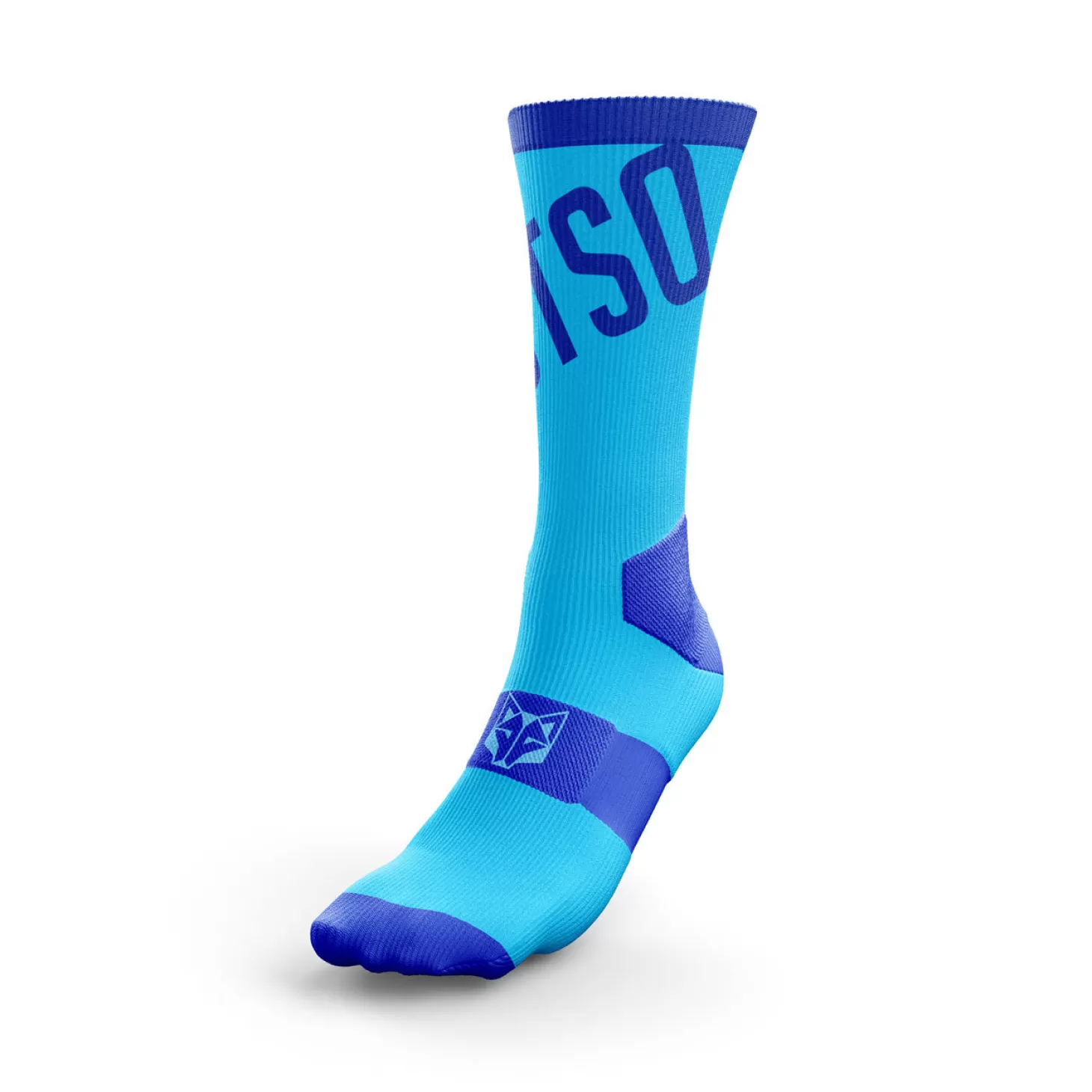 Clearance Calcetines de Ciclismo High Cut - Fluo Blue Calcetines Altos De Ciclismo