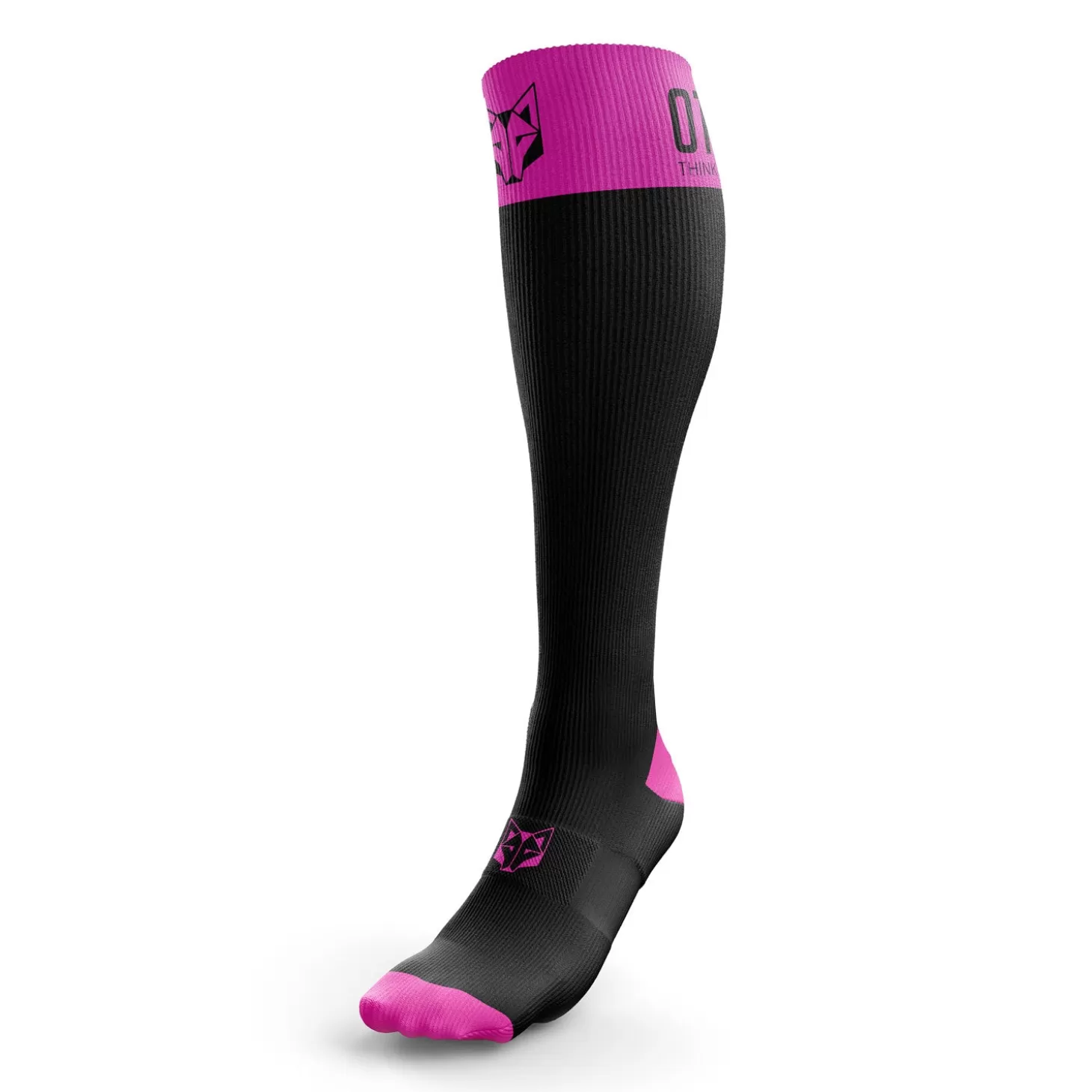 Fashion Calcetines Recovery - Black & Fluo Pink Calcetines Compresivos | Calcetines De Recuperación