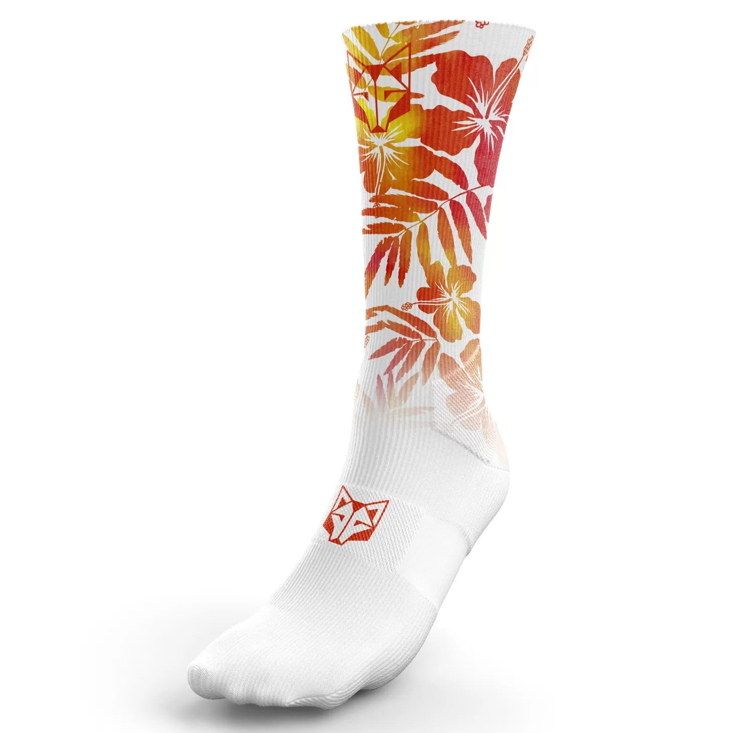 New Calcetines Sublimados - Floral Orange Calcetienes Sublimados | Calcetines Altos Sublimados
