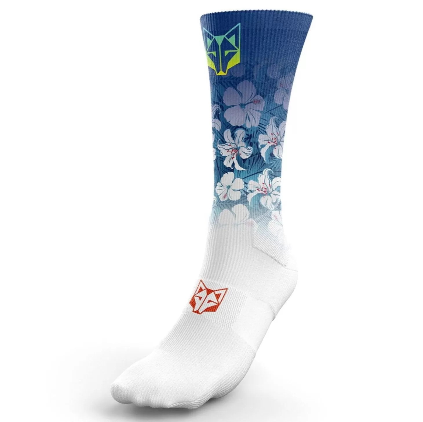 Hot Calcetines Sublimados - Swim Bike Run Flower Calcetienes Sublimados | Calcetines Altos Sublimados