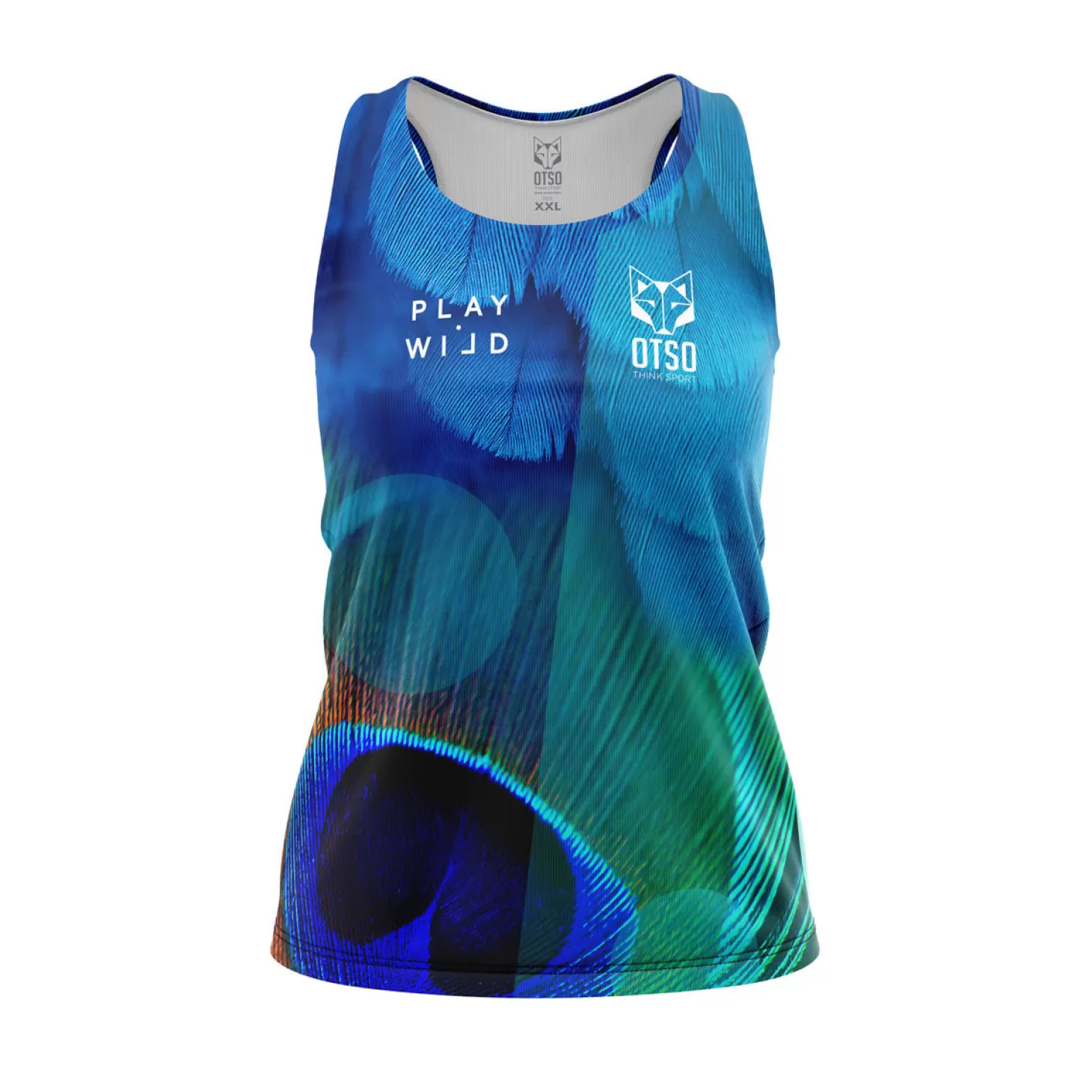 Hot Camiseta de pádel sin mangas mujer - Blue Birds Mujer Camisetas De Pádel Mujer