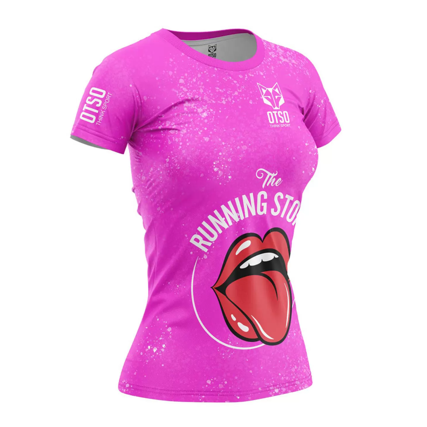 Cheap Camiseta manga corta mujer - Running Stones Pink Mujer Camisetas Manga Corta Mujer