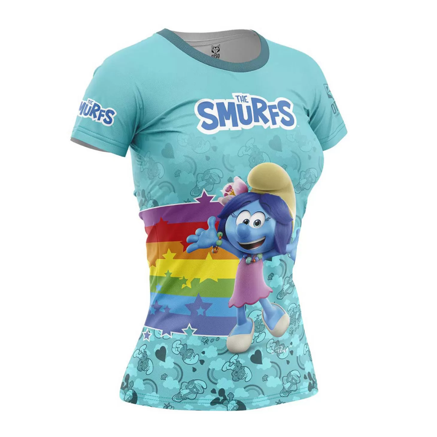 Shop Camiseta manga corta mujer - Smurfs Rainbow Mujer Camisetas Manga Corta Mujer