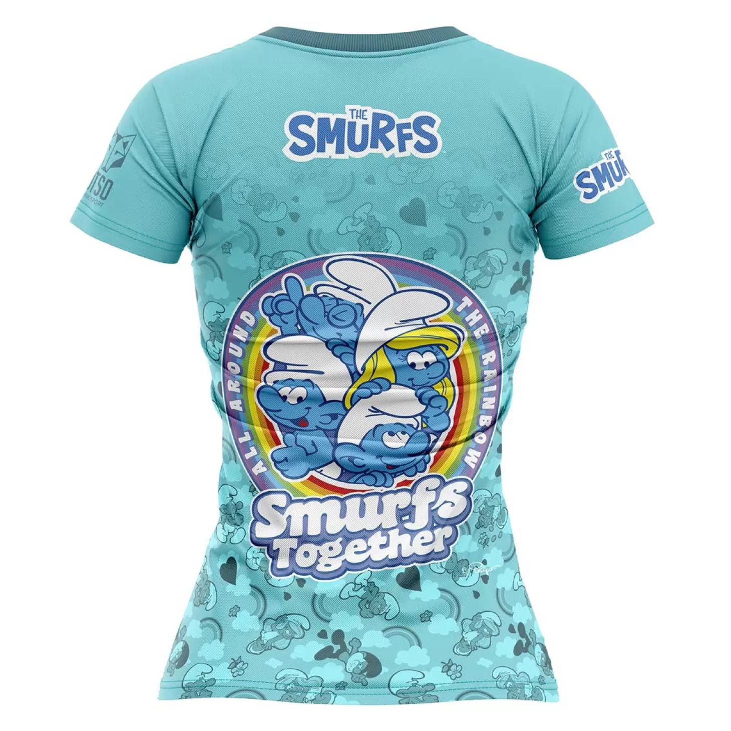 Shop Camiseta manga corta mujer - Smurfs Rainbow Mujer Camisetas Manga Corta Mujer