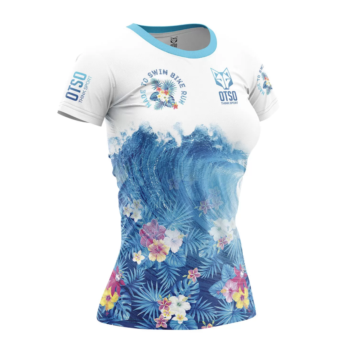 Sale Camiseta manga corta mujer - Swim Bike Run Wave Mujer Camisetas Manga Corta Mujer
