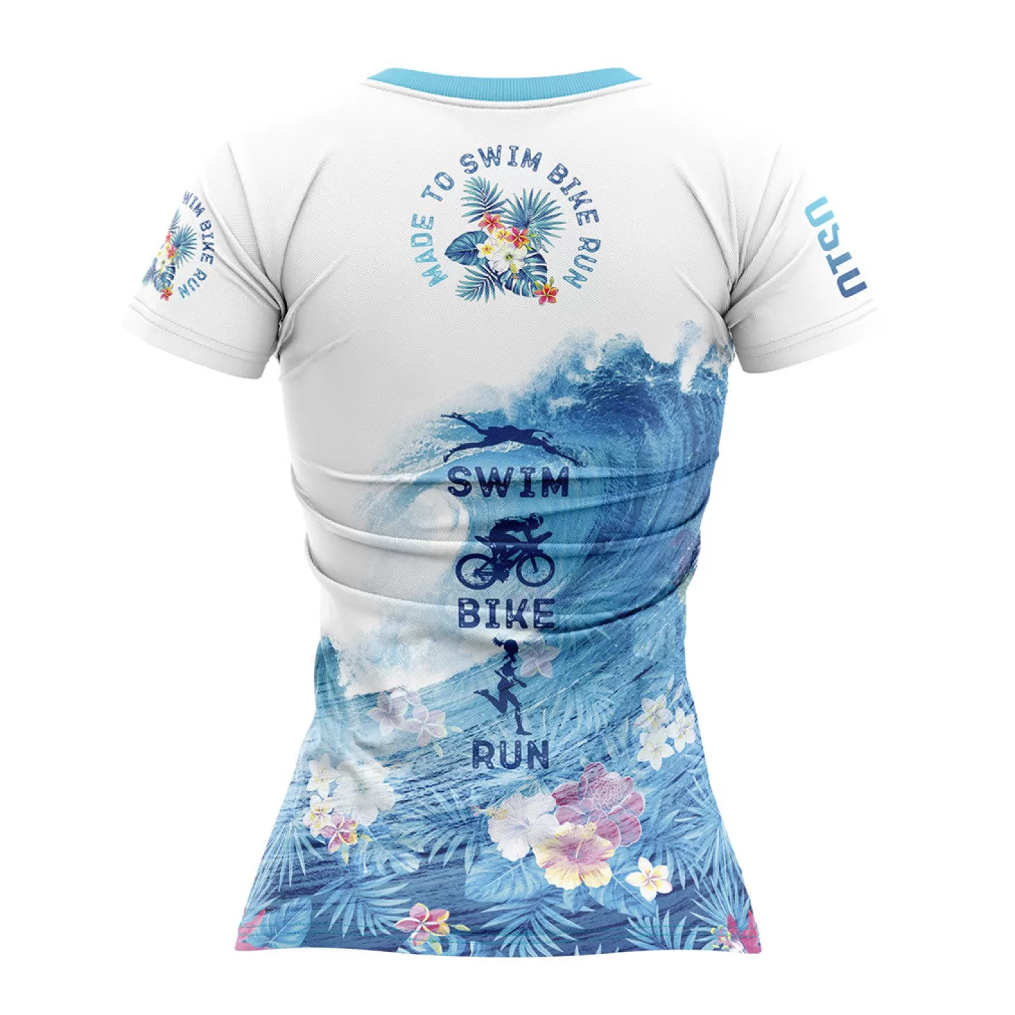 Sale Camiseta manga corta mujer - Swim Bike Run Wave Mujer Camisetas Manga Corta Mujer