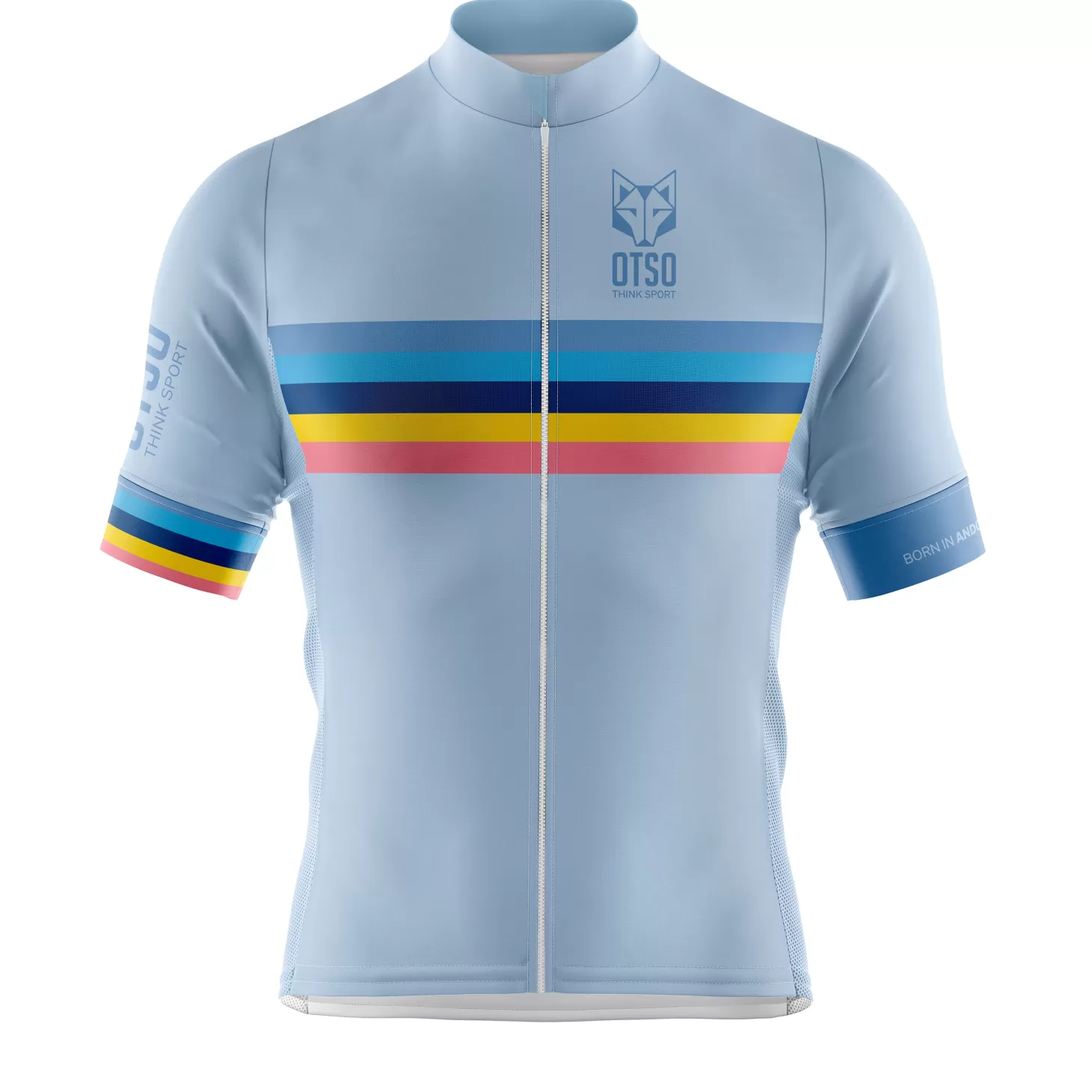 Hot MEN'S SHORT SLEEVE CYCLING JERSEY STRIPES TURQUOISE - Hombre Maillots De Ciclismo Para Hombres