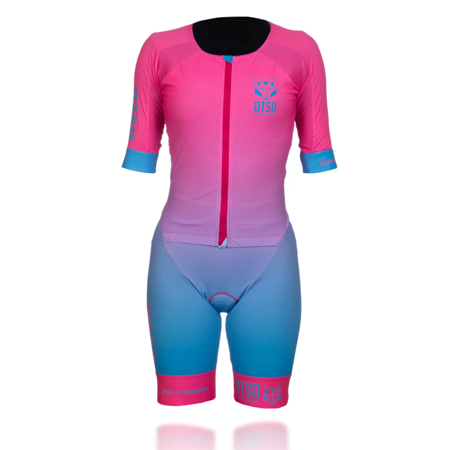 Hot Mono de triatlón mujer - Fluo Pink & Light Blue (Outlet) Mujer Monos De Triatlón Para Mujer