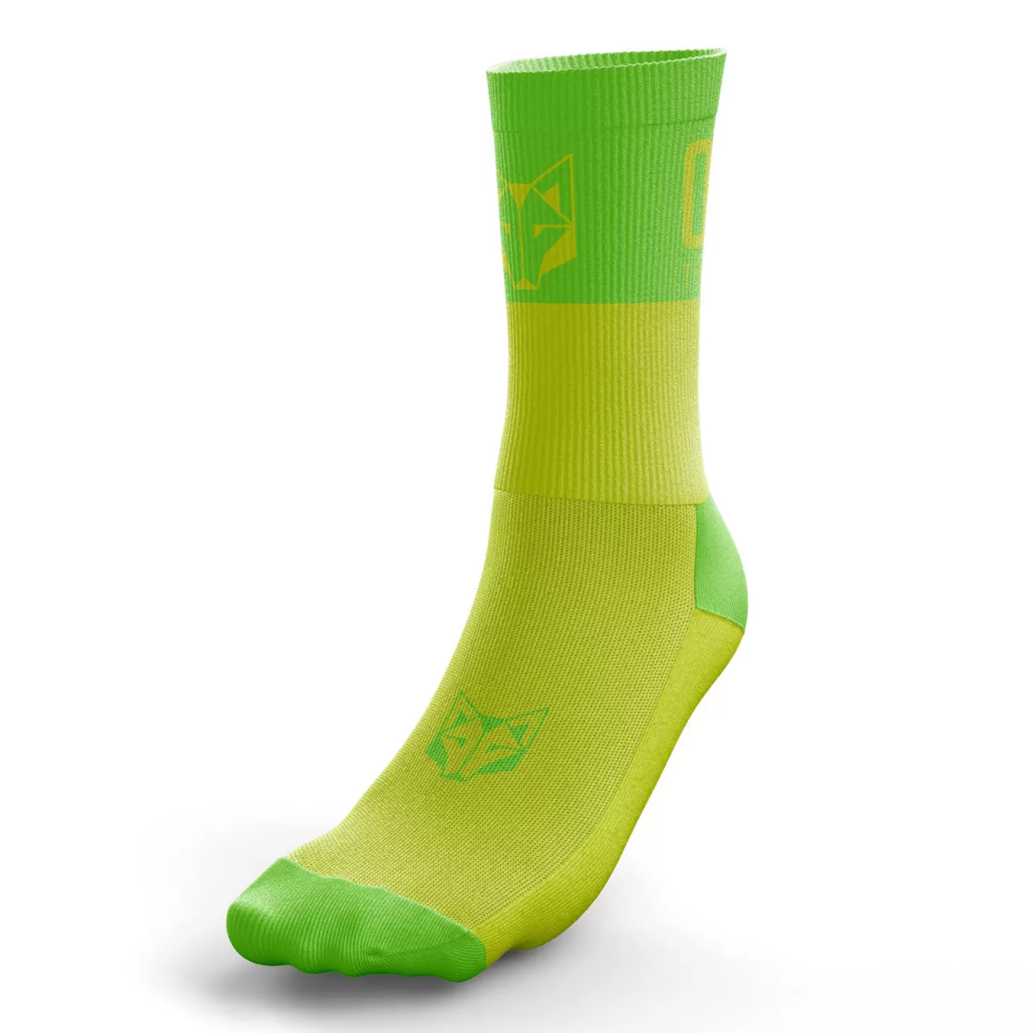 Shop Calcetines Running Medio Altos - Amarillo y Verde Calcetines De Corte Medio | Calcetines De Corte Medio