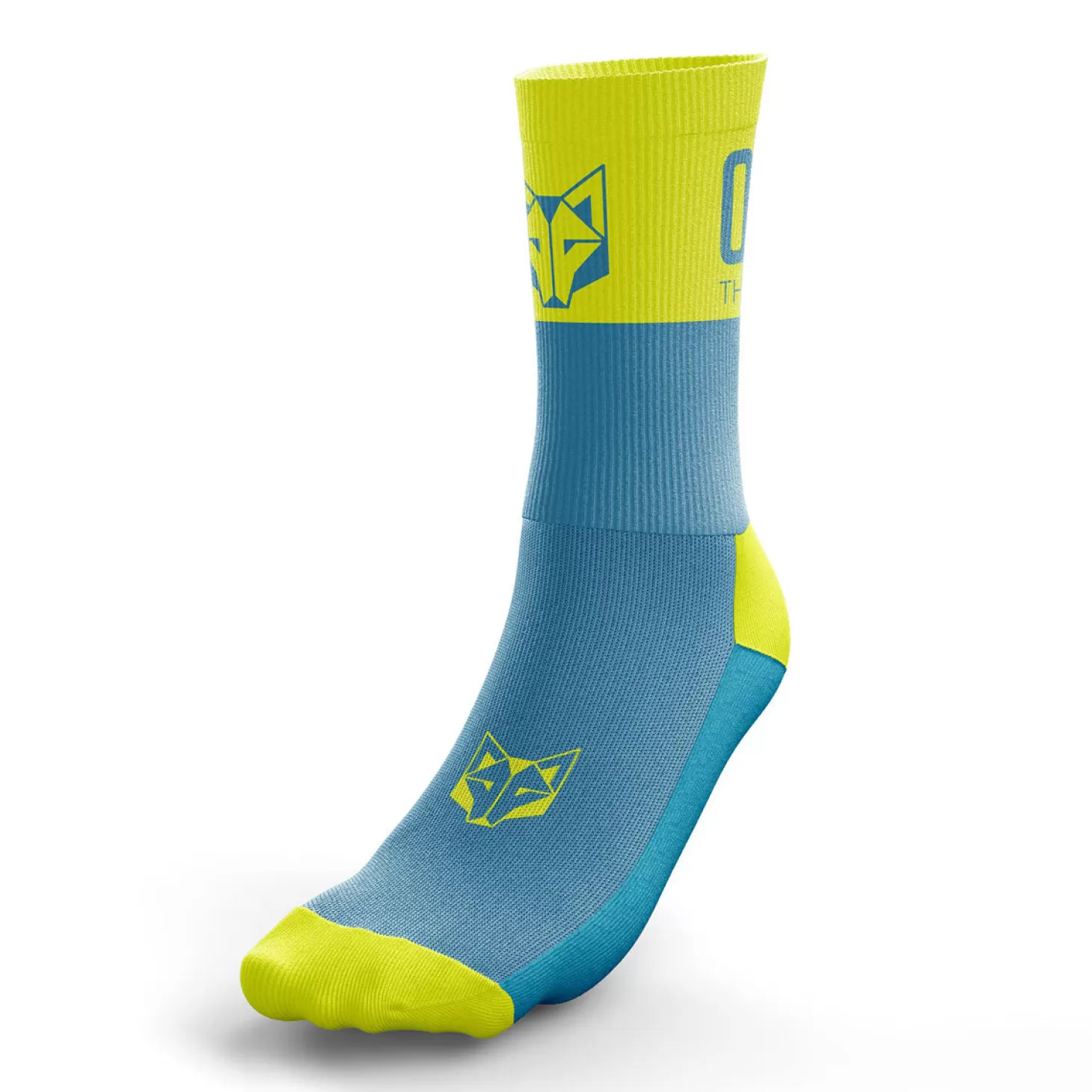 Cheap Calcetines Running Medio Altos - Azul y Amarillo Calcetines De Corte Medio | Calcetines De Corte Medio