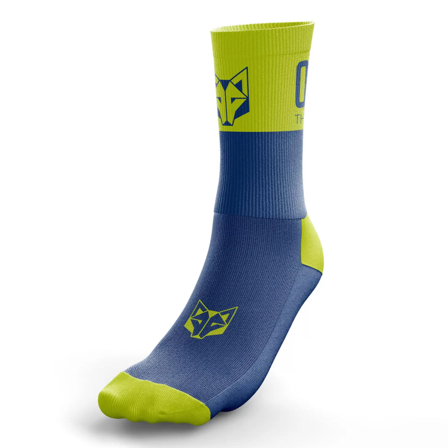 Shop Calcetines Running Medio Altos - Azul y Amarillo Calcetines De Corte Medio | Calcetines De Corte Medio