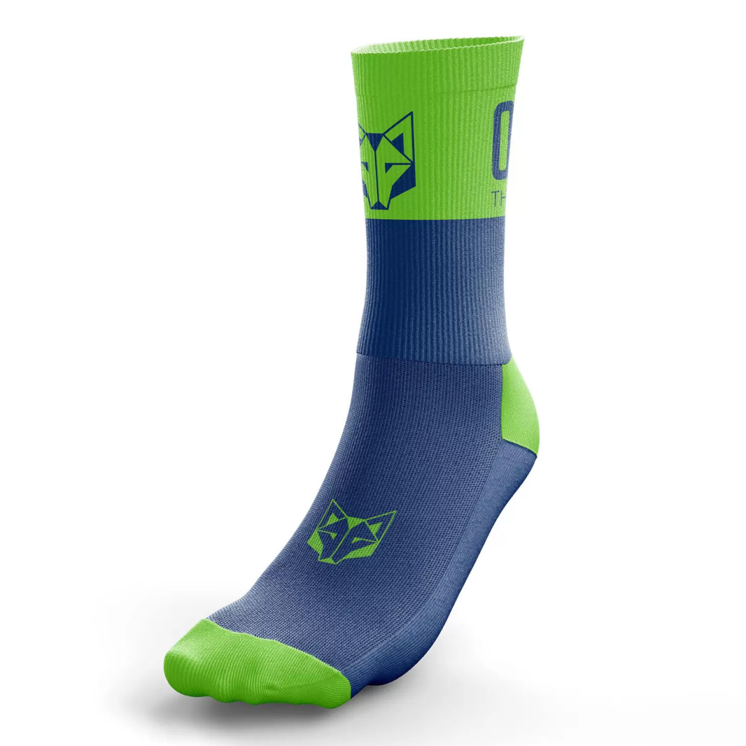 Cheap Calcetines Running Medio Altos - Azul y Verde Calcetines De Corte Medio | Calcetines De Corte Medio