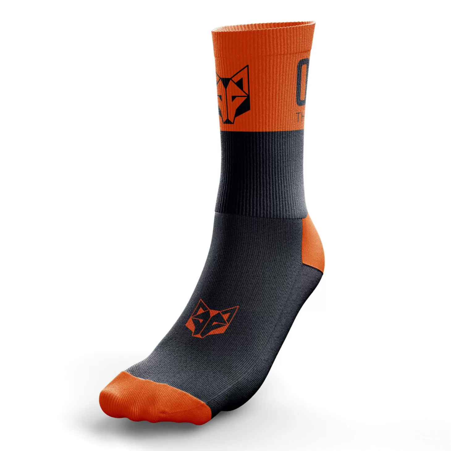 Clearance Calcetines Running Medio Altos - Negro y Naranja Calcetines De Corte Medio | Calcetines De Corte Medio