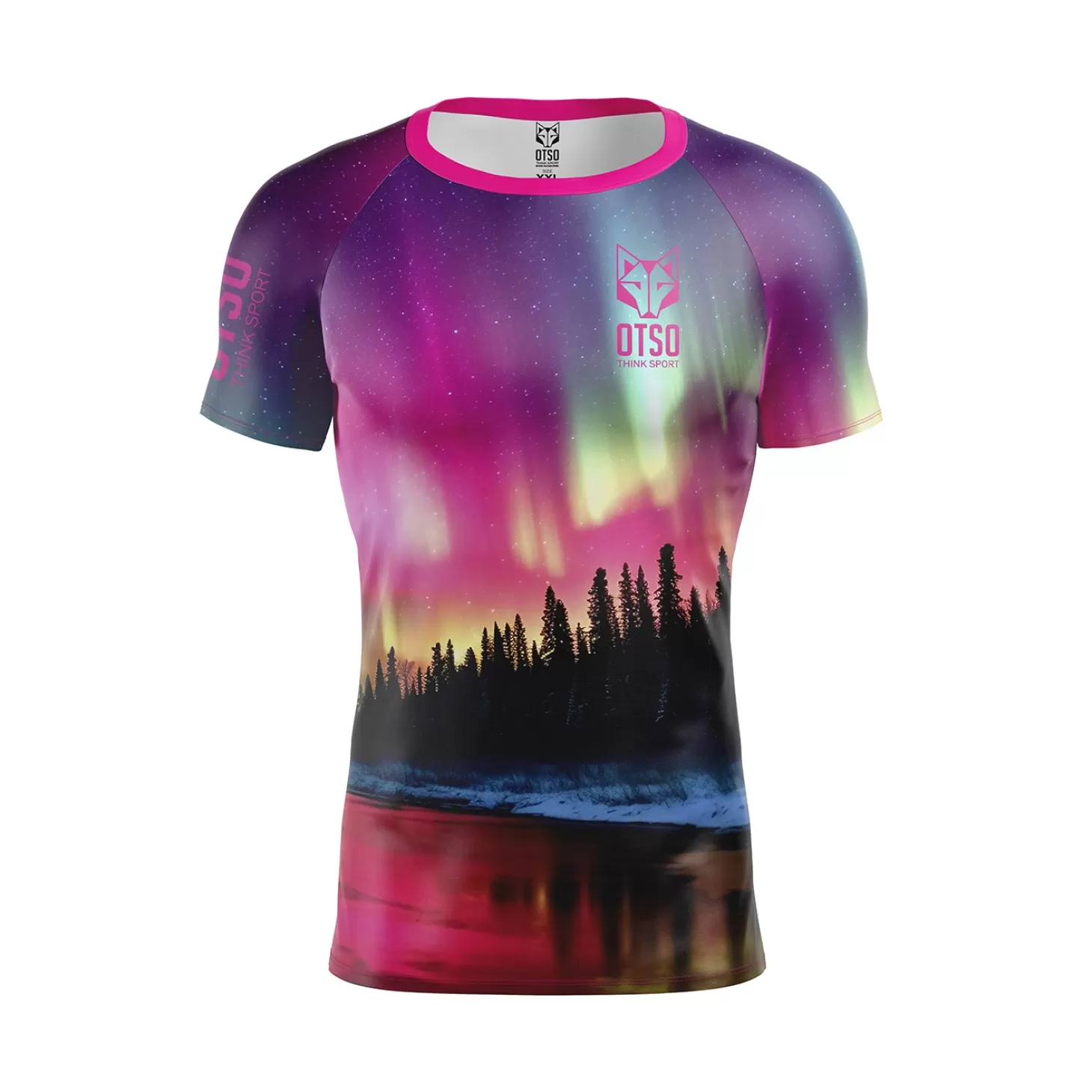 Hot Camiseta Técnica Running Hombre Manga Corta - Auroras Boreales Hombre Camisetas Manga Corta Hombre
