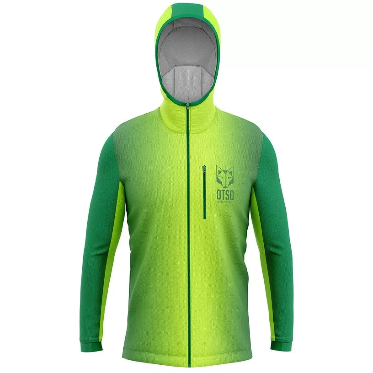 Flash Sale Unisex sport hoodie - Forest Green & Fluo Green Chaquetas Segunda Capa