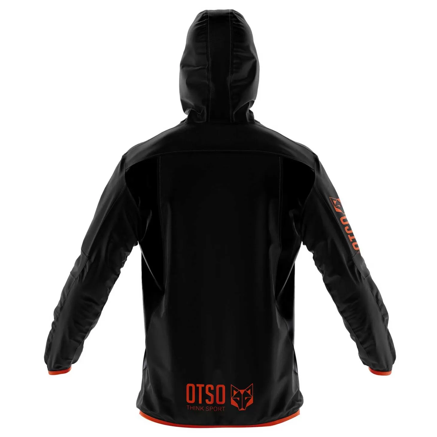 Store Waterproof Jacket - Black & Fluo Orange Cortavientos