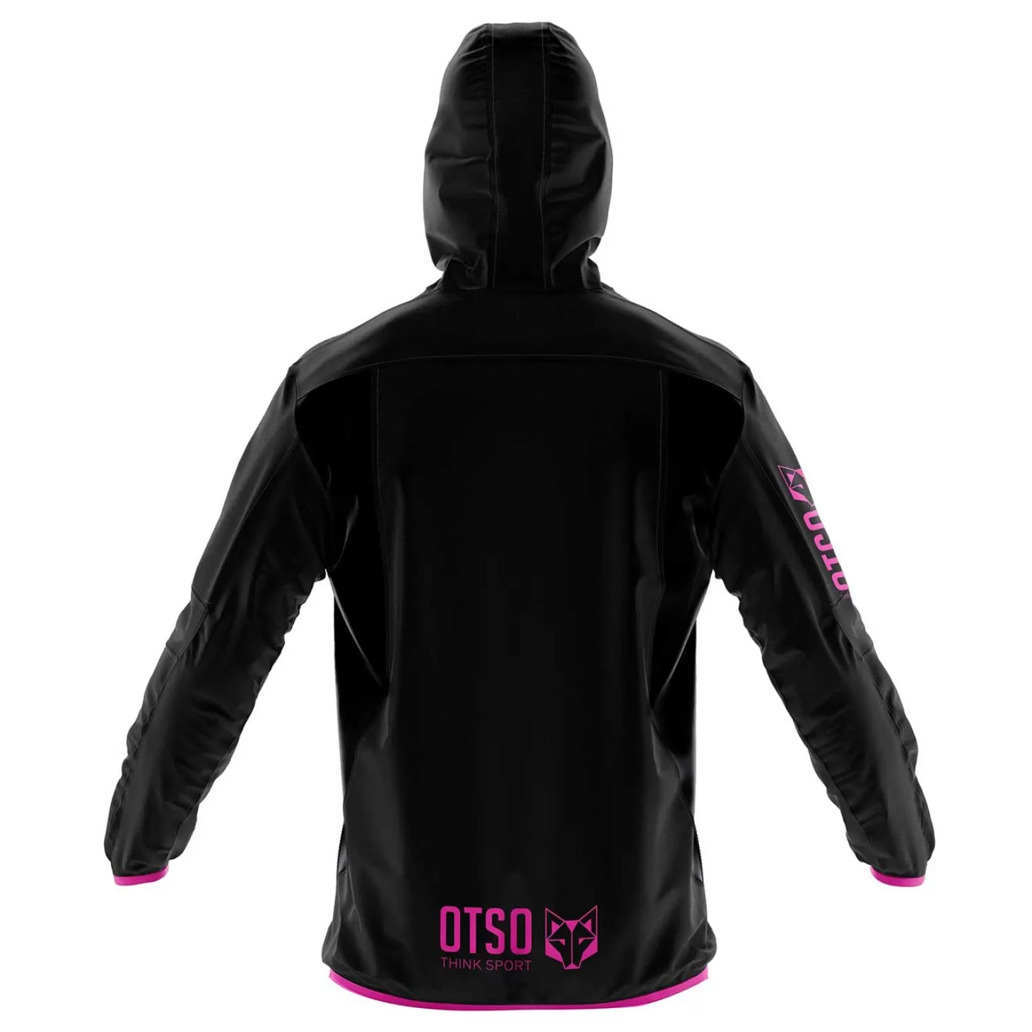 Outlet Waterproof Jacket - Black & Fluo Pink Cortavientos
