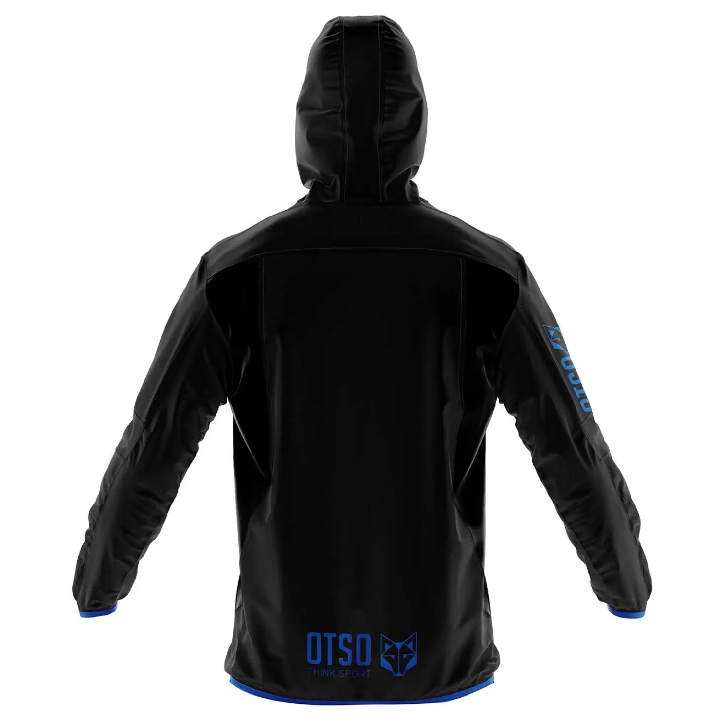 Cheap Waterproof Jacket - Black & Royal Blue Cortavientos
