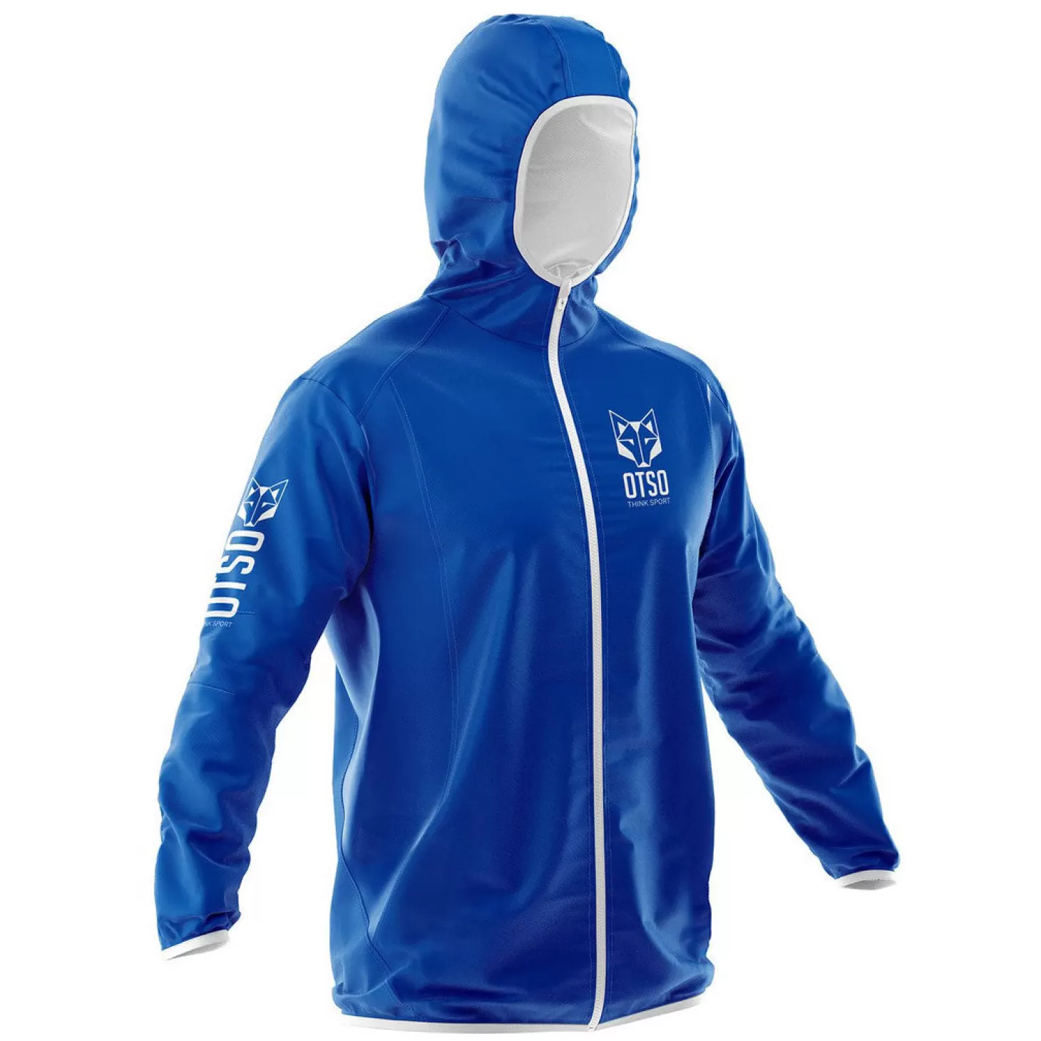 Store Waterproof Jacket - Electric Blue & White Cortavientos