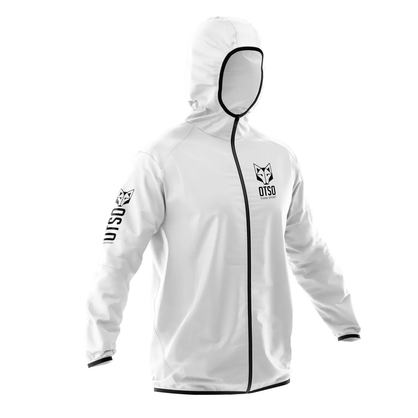 Store Waterproof Jacket - White & Black Cortavientos
