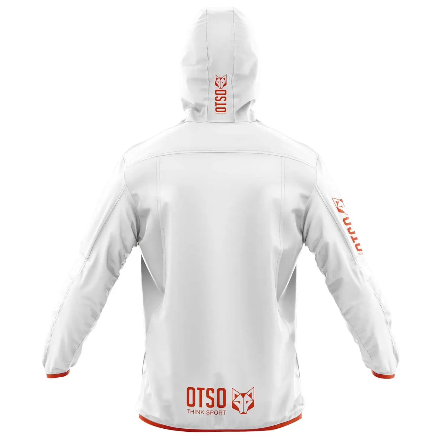 Best Waterproof Jacket - White & Fluo Orange Cortavientos