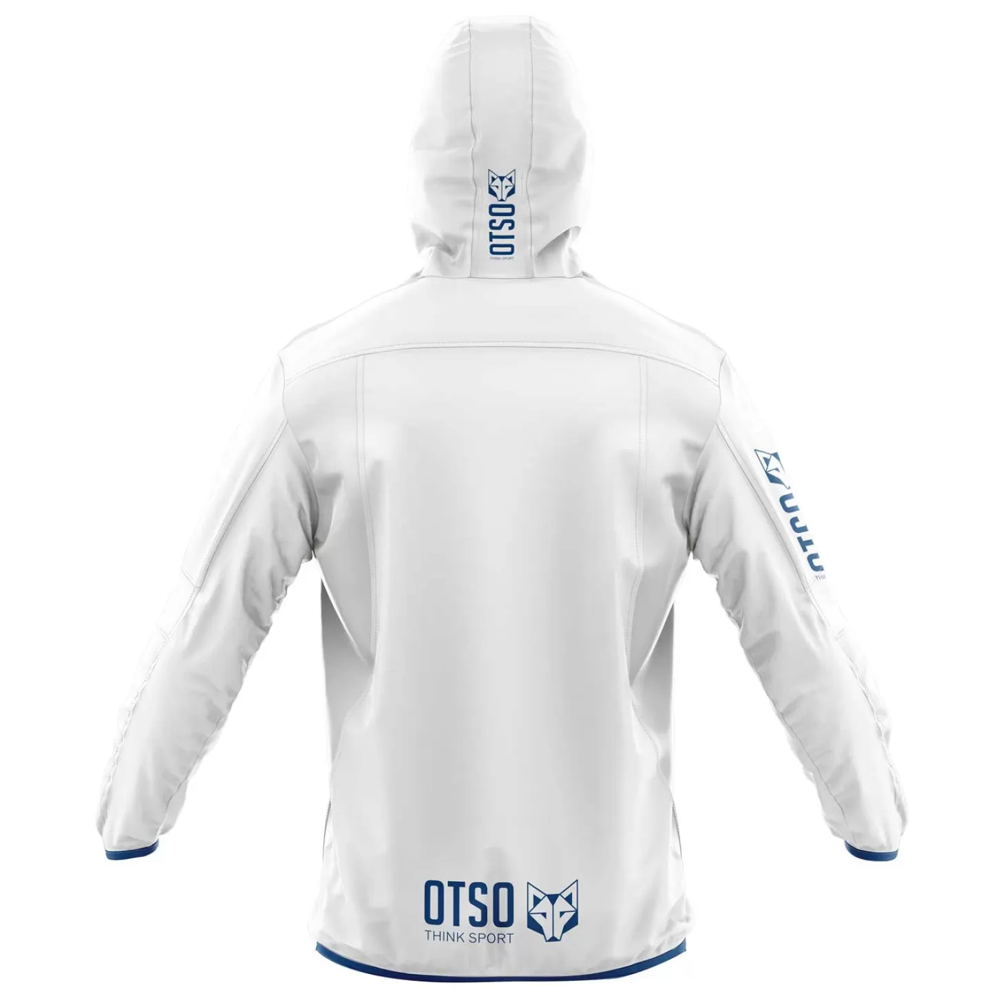 Shop Waterproof Jacket - White & Royal Blue Cortavientos