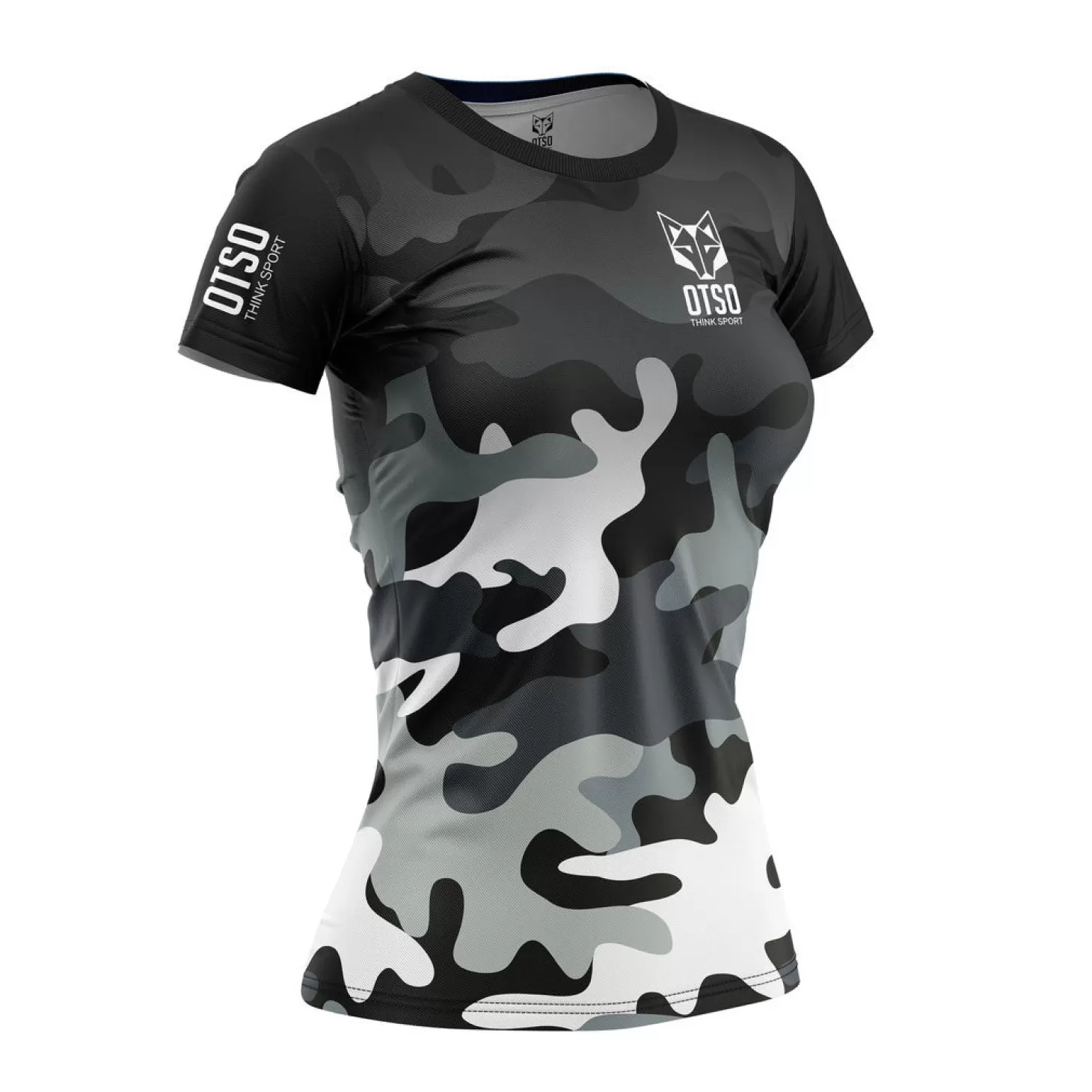 Hot Women's Short Sleeve Shirt Camo Blue - Mujer Camisetas Manga Corta Mujer
