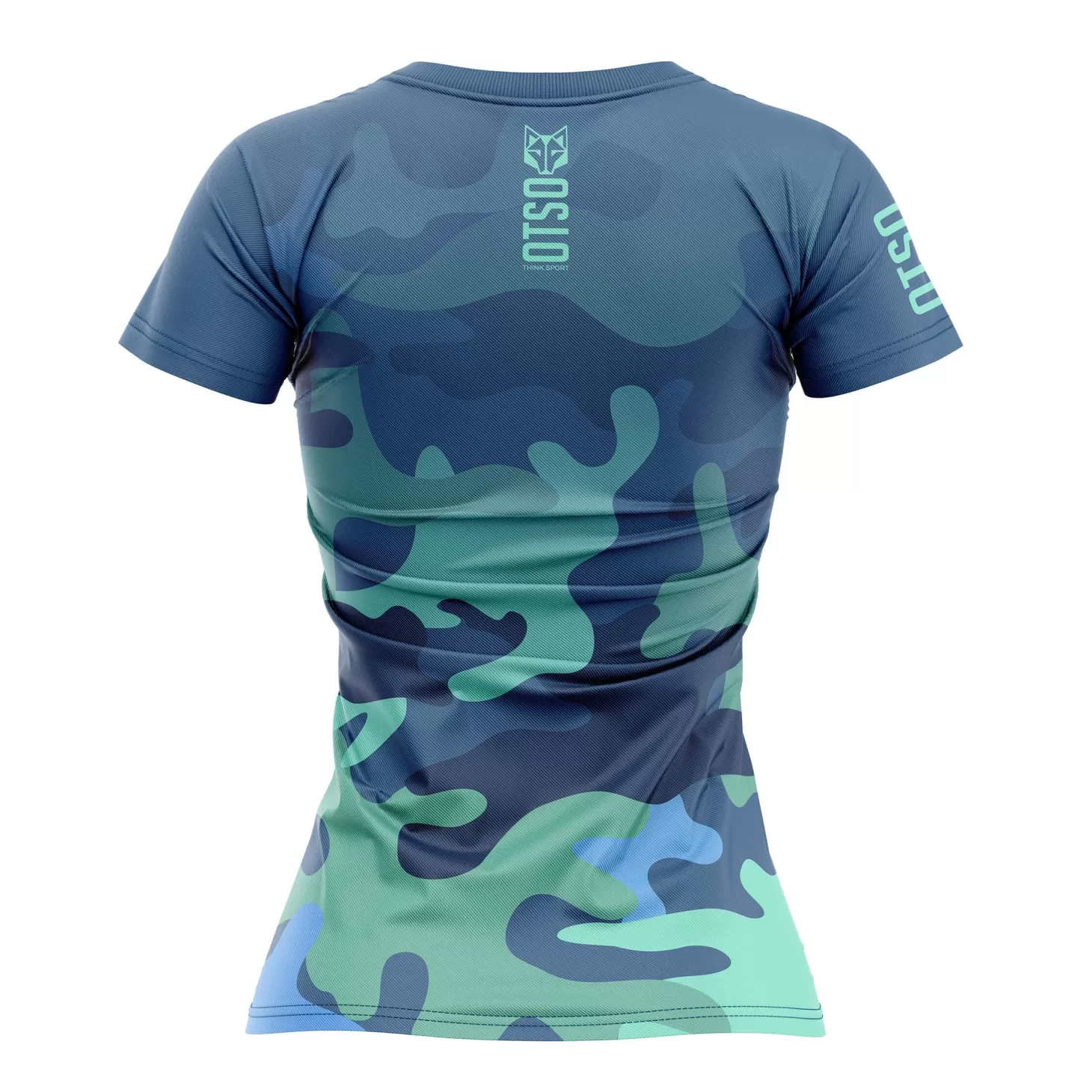 Hot Women's Short Sleeve Shirt Camo Blue - Mujer Camisetas Manga Corta Mujer