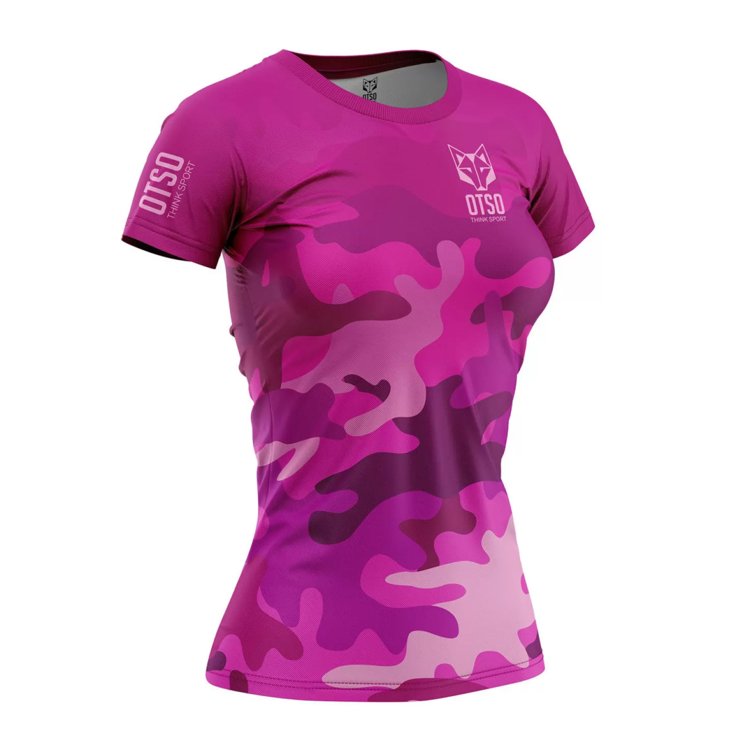 Online Women's Short Sleeve Shirt Camo Pink - Mujer Camisetas Manga Corta Mujer